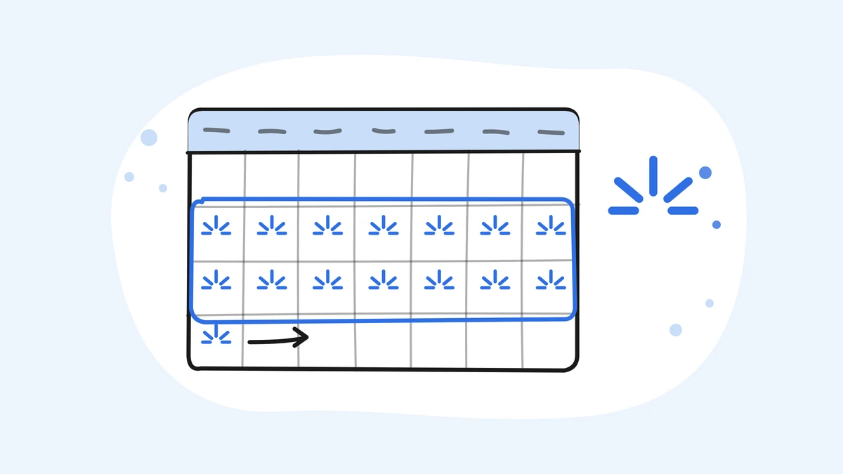 咳が2週間以上続いていることを示すカレンダーのイラスト